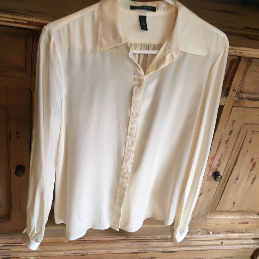 Lauren Ralph Lauren 100% Silk Button Down Blouse